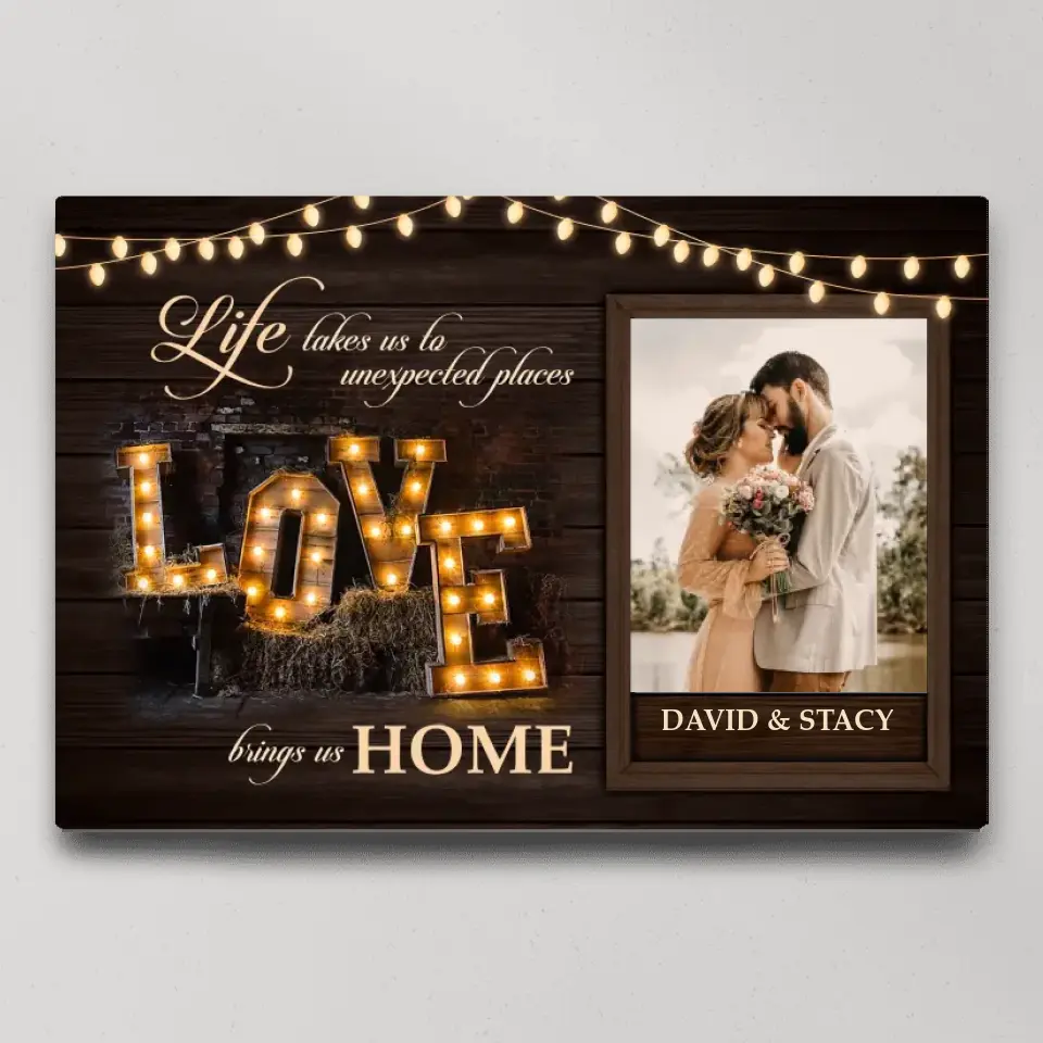 Life Takes Us To Unexpected Places Custom Canvas Poster Anniversary Gift For Couples - Image 2