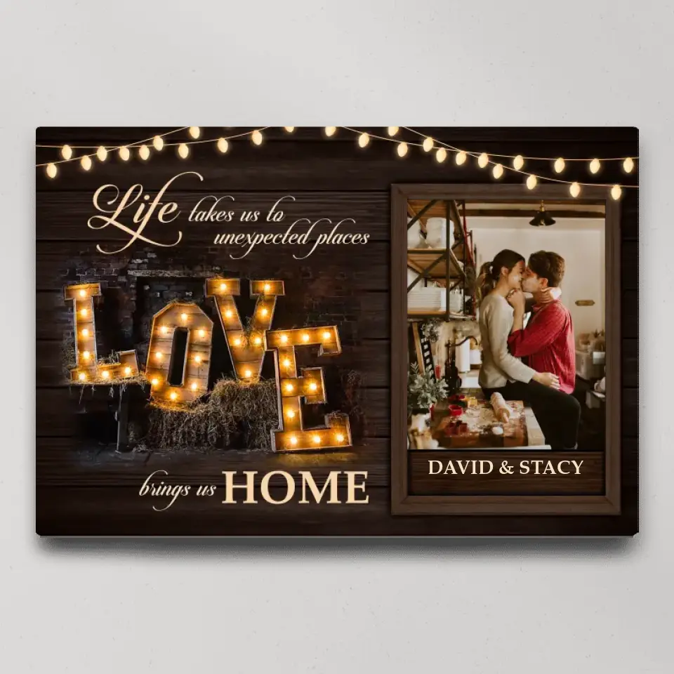 Life Takes Us To Unexpected Places Custom Canvas Poster Anniversary Gift For Couples - Image 3