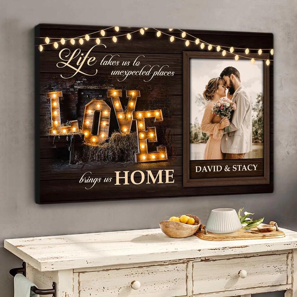 Life Takes Us To Unexpected Places Custom Canvas Poster Anniversary Gift For Couples - Image 5