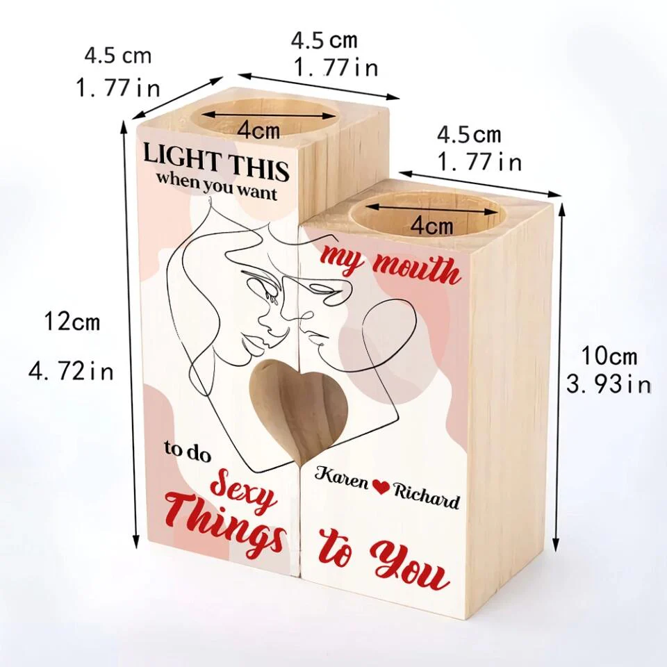 Personalized Valentine Gifts - Light This When You Want My Mouth To Do Sexy Things To You - Personalized Canlde Holder - Image 3