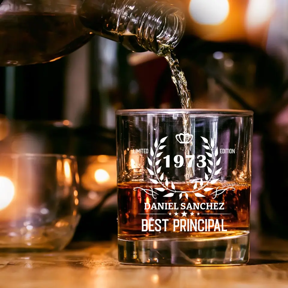 Limited Edition Best Principal - Personalized Bar Glass - Image 3