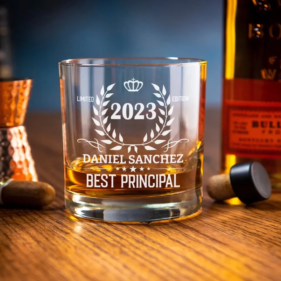 Limited Edition Best Principal - Personalized Bar Glass - Image 4
