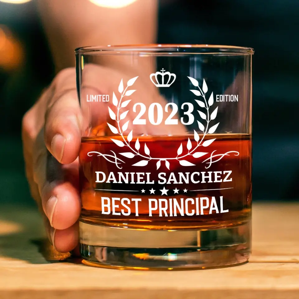 Limited Edition Best Principal - Personalized Bar Glass - Image 6