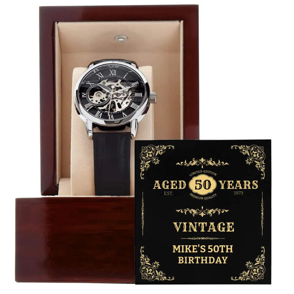 Limited Edition Premium Quality Vintage - Personalized Men's Watch - Birthday Gift For Men - Image 2