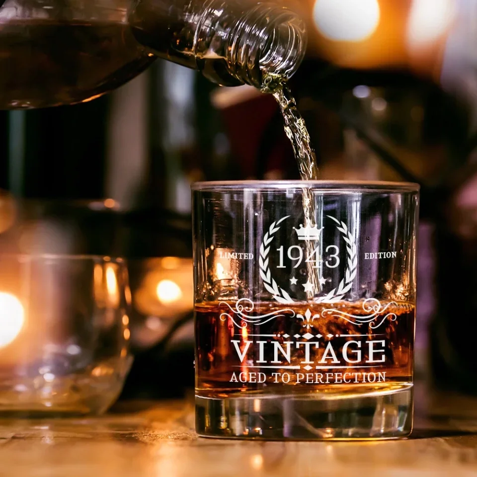 Limited Edition Vintage Aged To Perfection - Personalized Bar Glass - Cool Birthday Gift for Men - Image 7