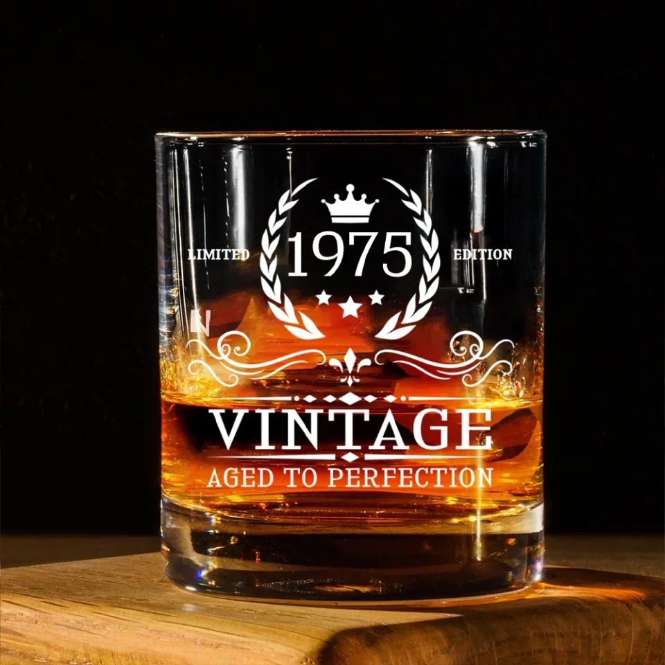 Limited Edition Vintage Aged To Perfection - Personalized Bar Glass - Cool Birthday Gift for Men - Image 8
