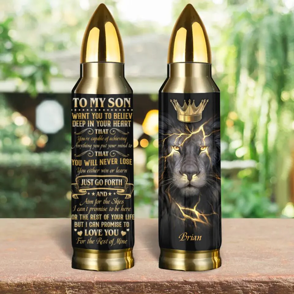 Lion King Spirit Message To My Son Custom Bullet Tumbler Birthday Gift For Son - Image 2