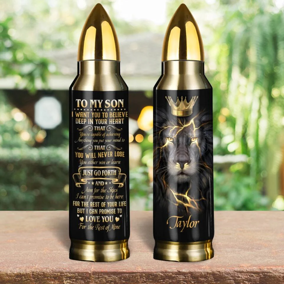 Lion King Spirit Message To My Son Custom Bullet Tumbler Birthday Gift For Son - Image 4