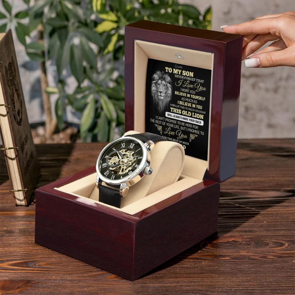 Lion To My Son Watch - Never Forget That I Love You Believe in Yourself - Personalized Luxury Men's Watch - Image 10