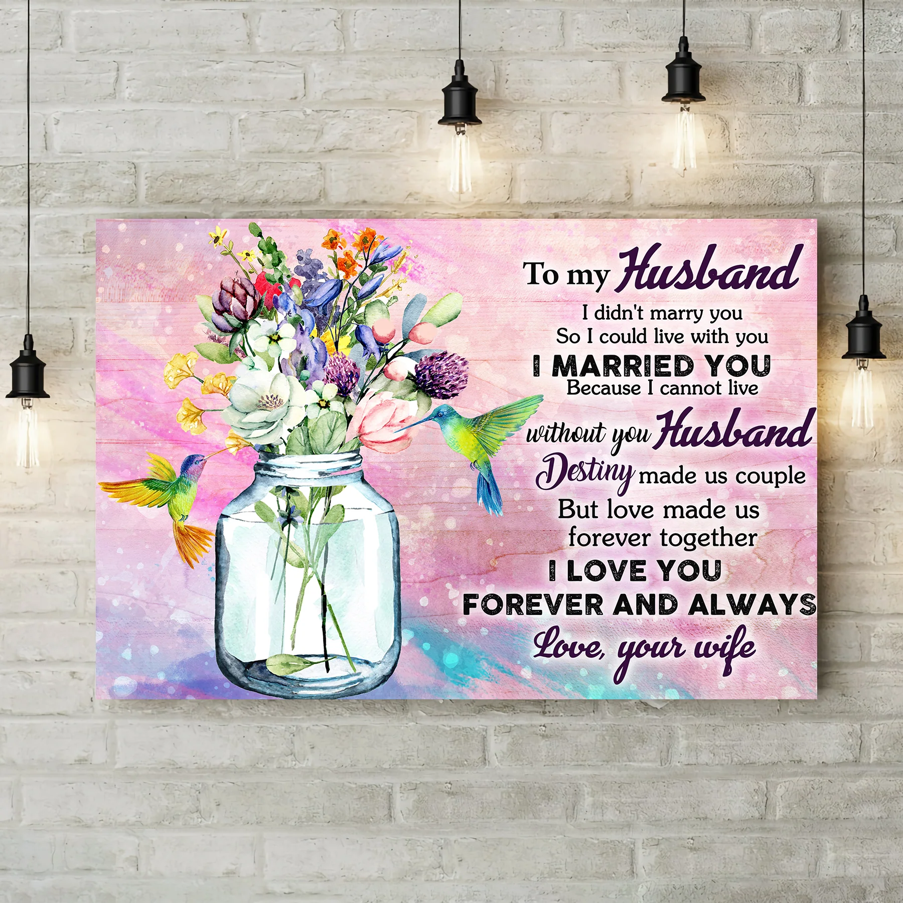 Love made us forever together - Personalized Canvas Poster - Gifts for Husband