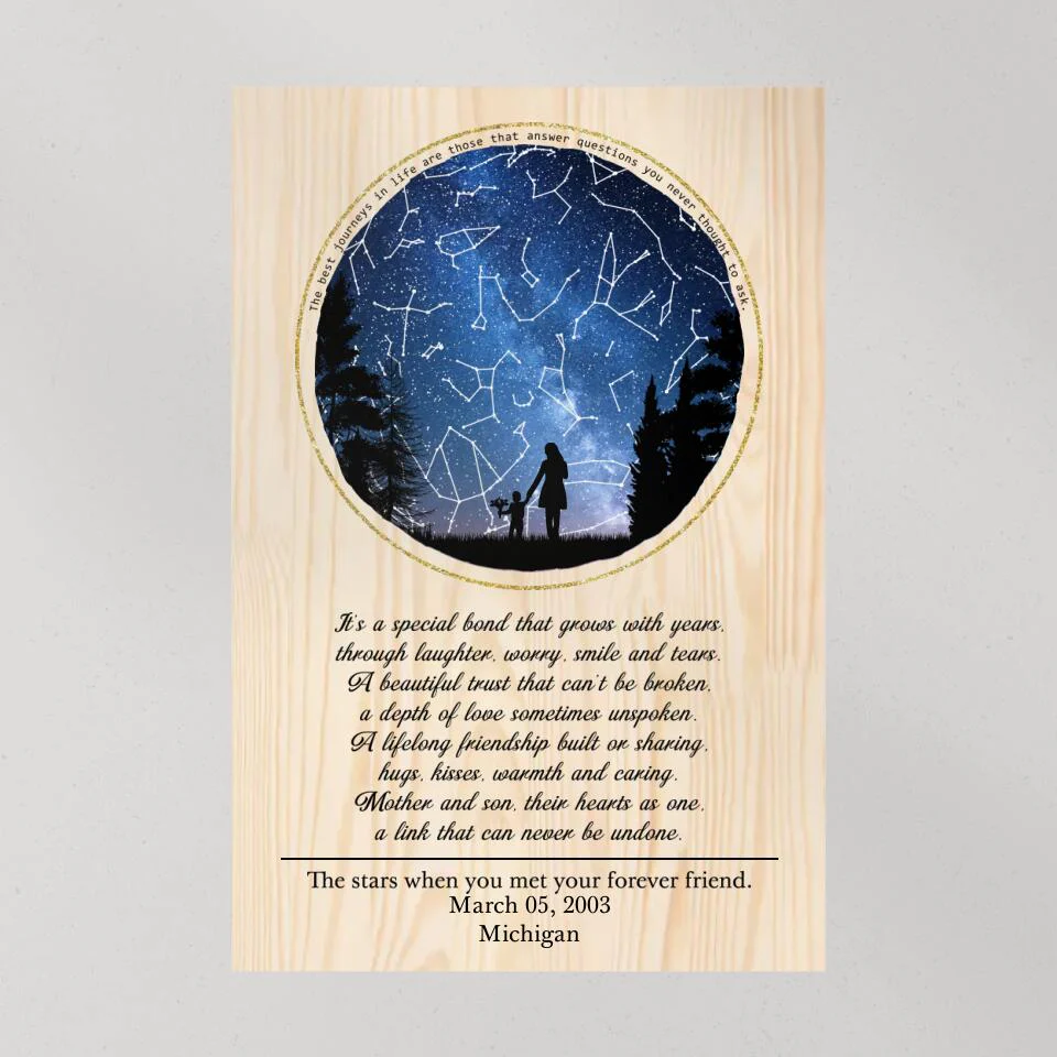 Love Message For Daughter Son From Mom And Dad - Custom Star Map Canvas Poster - Anniversary Gifts - Image 10