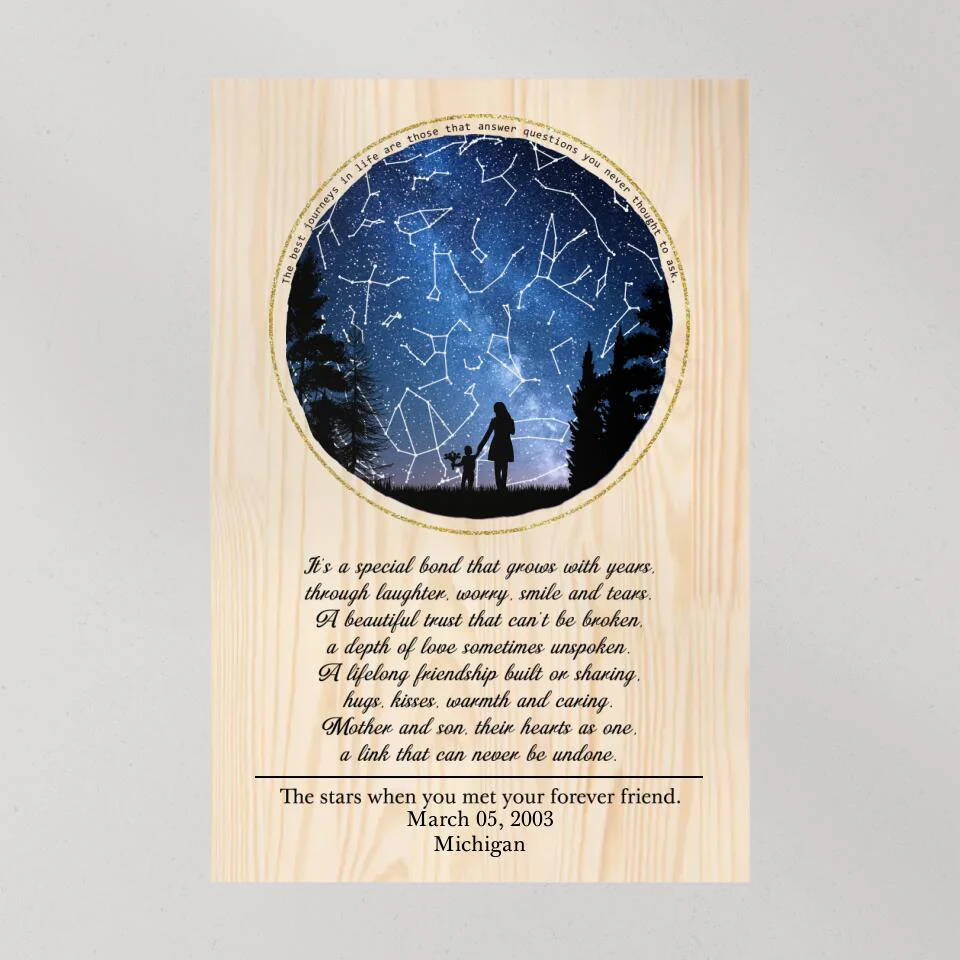 Love Message For Daughter Son From Mom And Dad - Custom Star Map Canvas Poster - Anniversary Gifts - Image 11