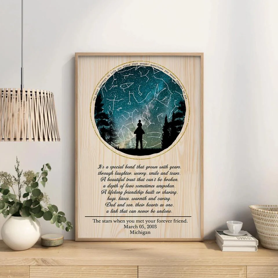 Love Message For Daughter Son From Mom And Dad - Custom Star Map Canvas Poster - Anniversary Gifts - Image 12