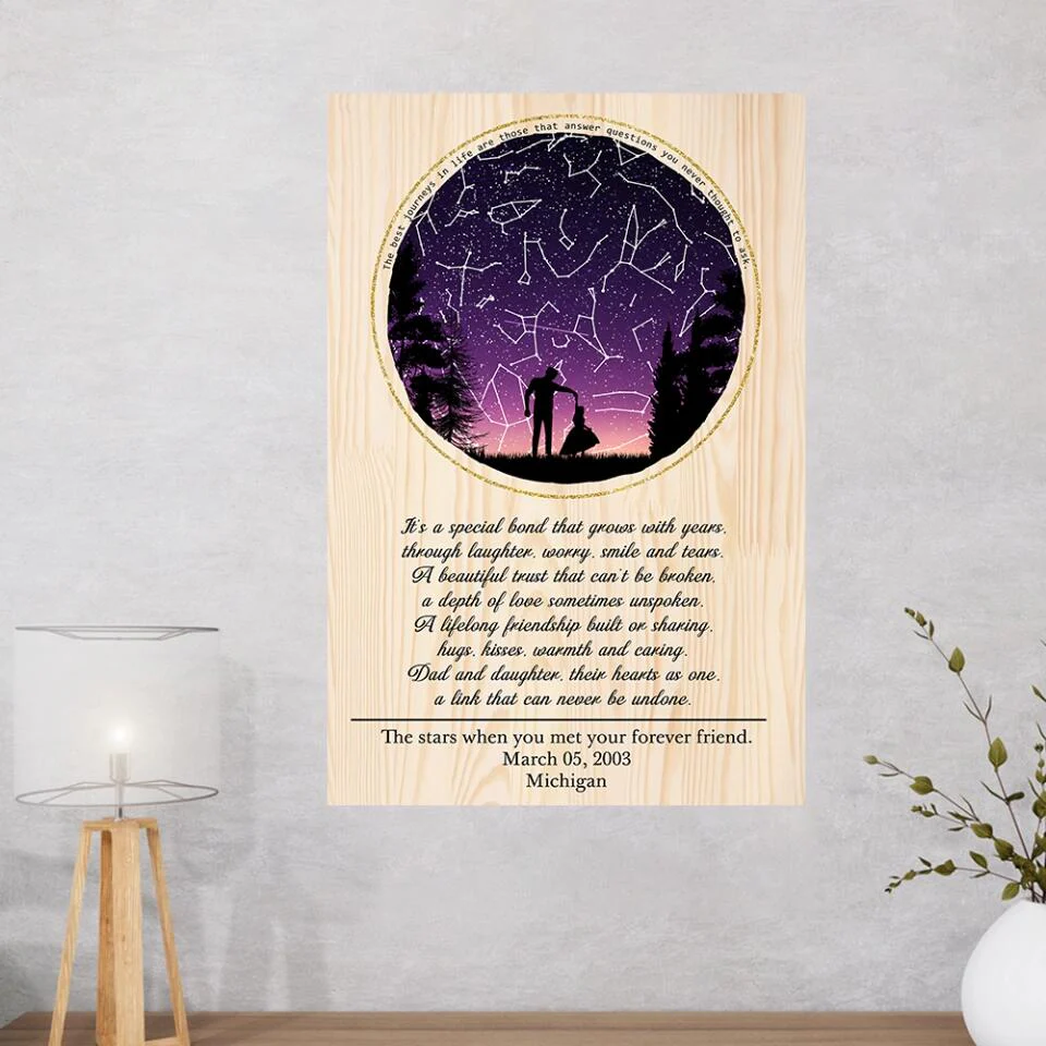Love Message For Daughter Son From Mom And Dad - Custom Star Map Canvas Poster - Anniversary Gifts - Image 13