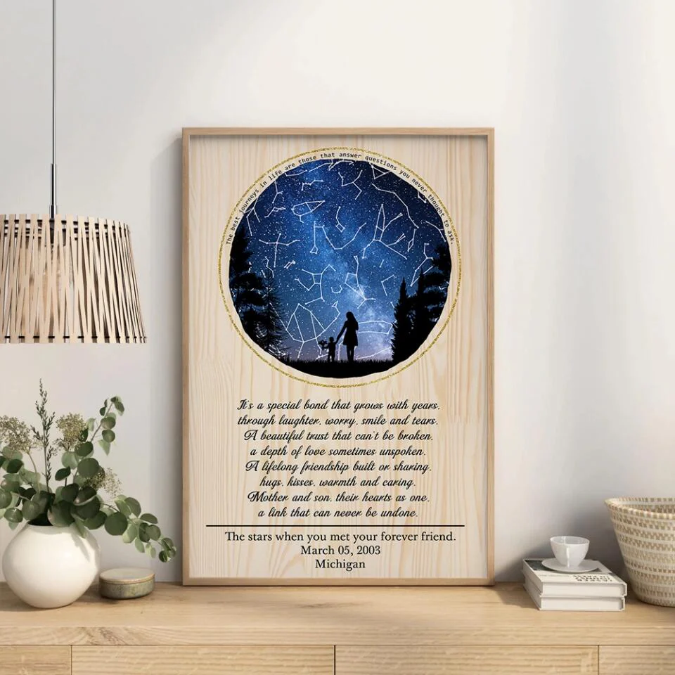 Love Message For Daughter Son From Mom And Dad - Custom Star Map Canvas Poster - Anniversary Gifts - Image 15