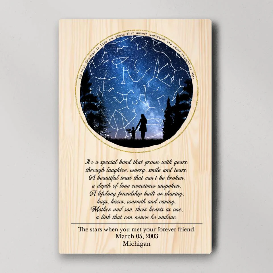 Love Message For Daughter Son From Mom And Dad - Custom Star Map Canvas Poster - Anniversary Gifts - Image 2