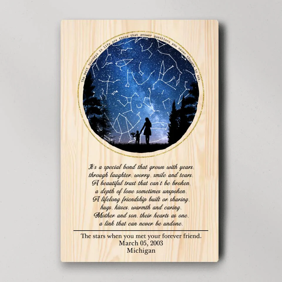 Love Message For Daughter Son From Mom And Dad - Custom Star Map Canvas Poster - Anniversary Gifts - Image 3