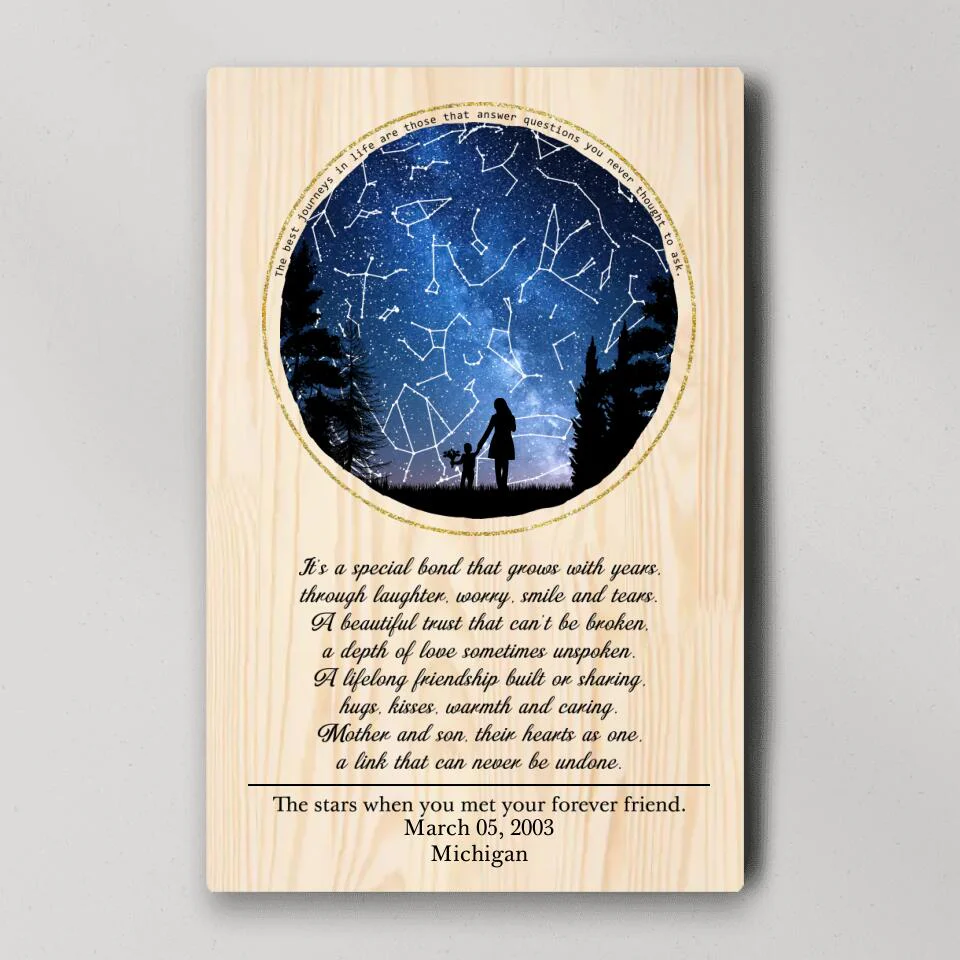 Love Message For Daughter Son From Mom And Dad - Custom Star Map Canvas Poster - Anniversary Gifts - Image 4