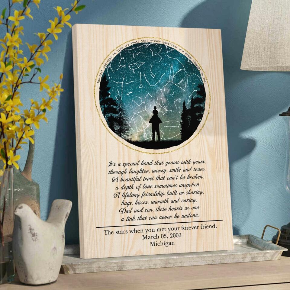 Love Message For Daughter Son From Mom And Dad - Custom Star Map Canvas Poster - Anniversary Gifts - Image 5