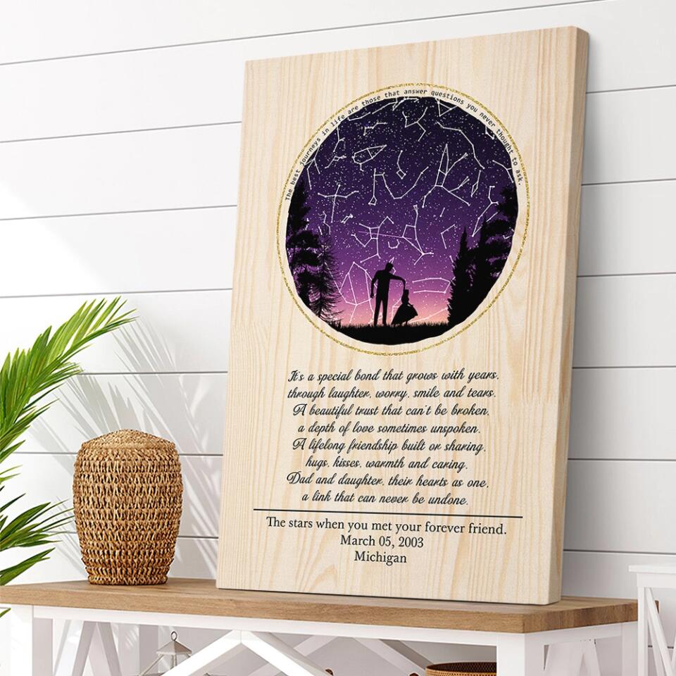 Love Message For Daughter Son From Mom And Dad - Custom Star Map Canvas Poster - Anniversary Gifts - Image 6