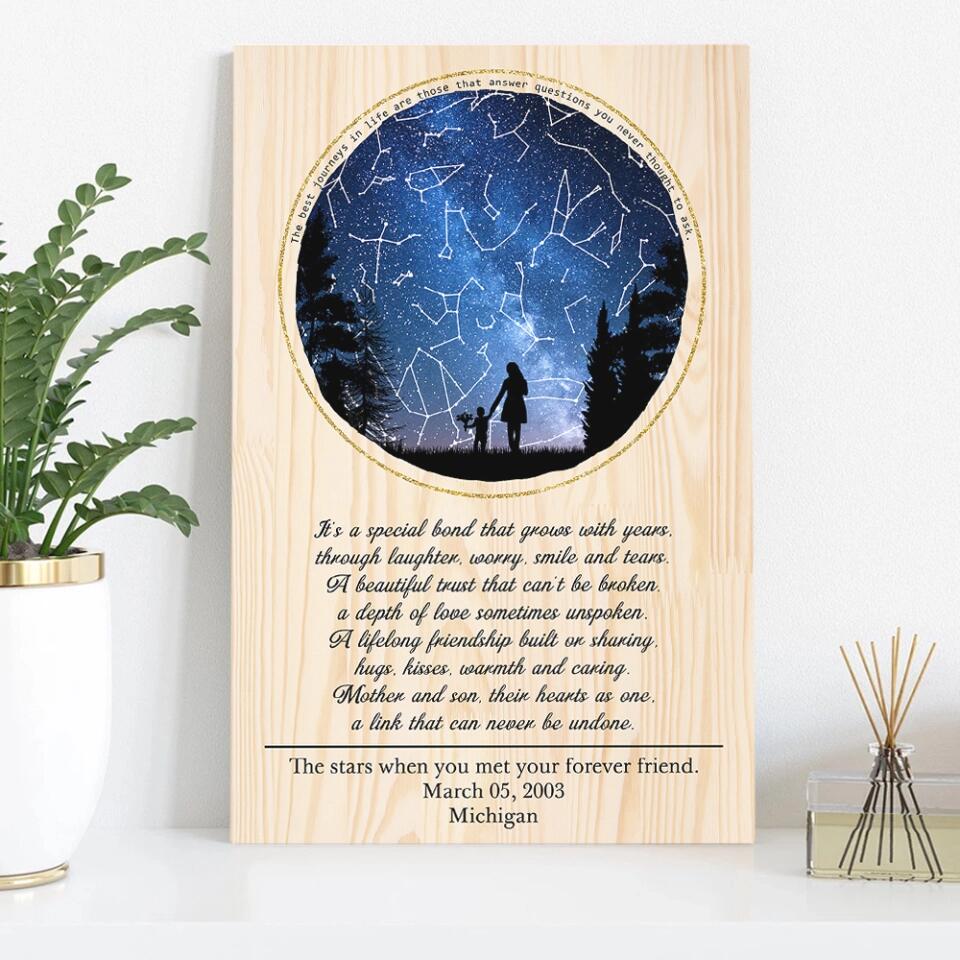 Love Message For Daughter Son From Mom And Dad - Custom Star Map Canvas Poster - Anniversary Gifts - Image 8