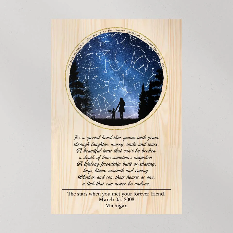 Love Message For Daughter Son From Mom And Dad - Custom Star Map Canvas Poster - Anniversary Gifts - Image 9