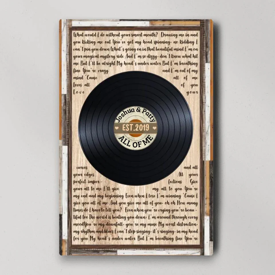 Love Message For Her Vinyl Record Custom Canvas Poster Wedding Gift For Couples - Image 3