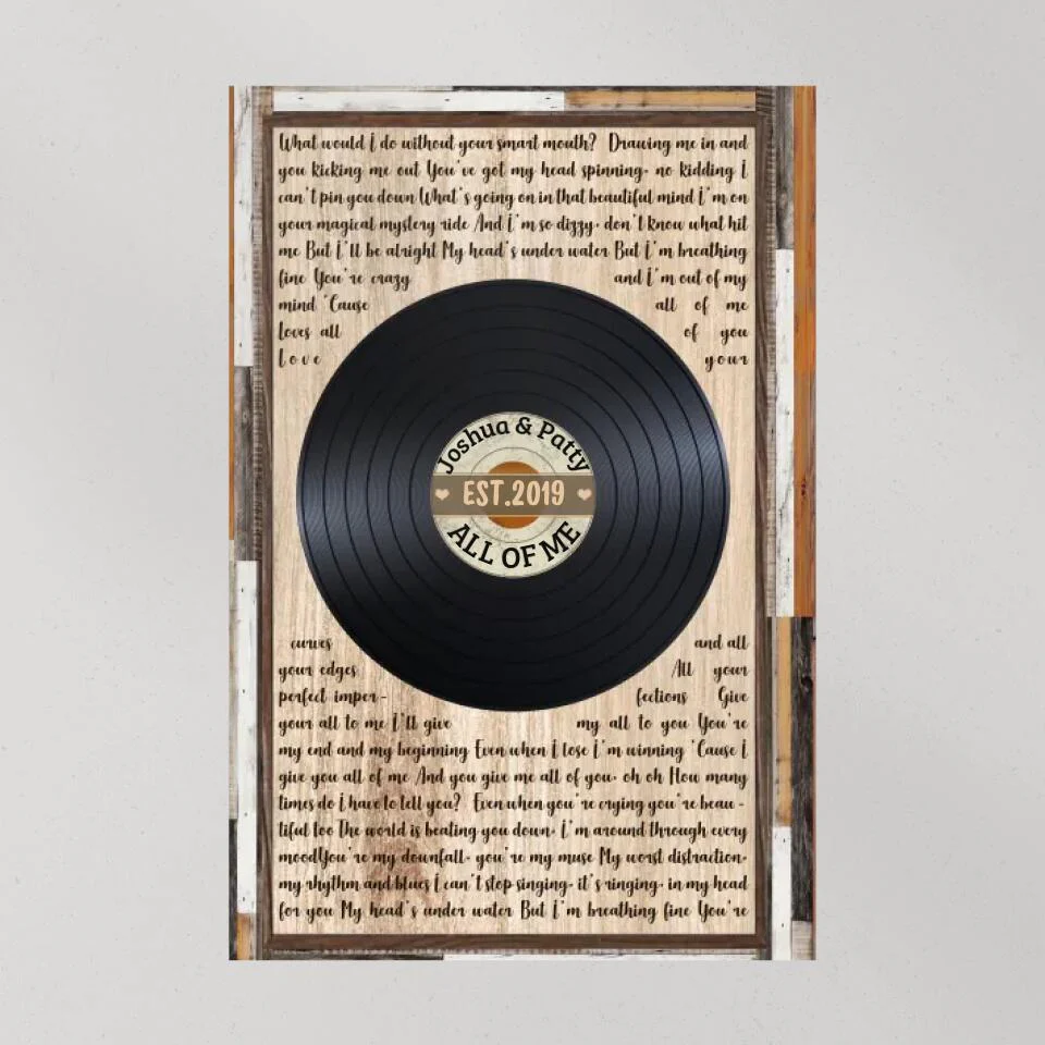 Love Message For Her Vinyl Record Custom Canvas Poster Wedding Gift For Couples - Image 8