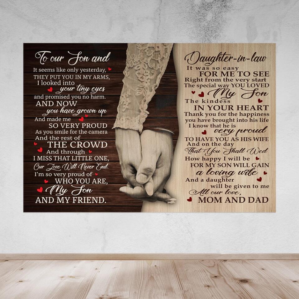 Love Message For Son And Daughter-in-law Custom Canvas Poster Wedding Gifts - Image 13