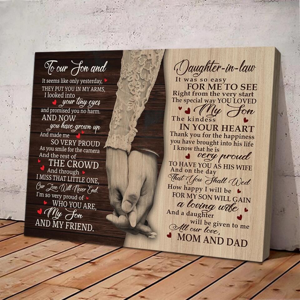 Love Message For Son And Daughter-in-law Custom Canvas Poster Wedding Gifts - Image 5