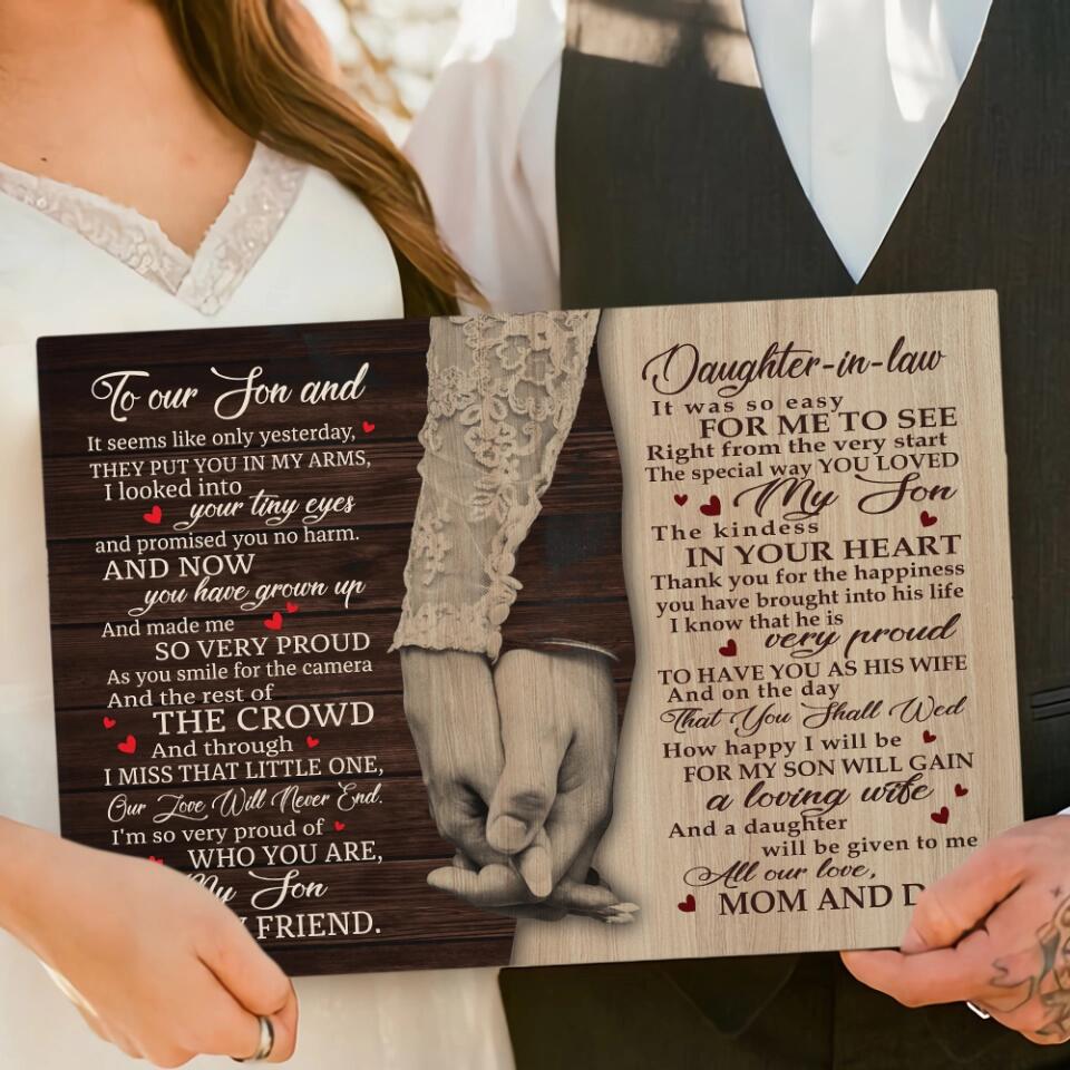 Love Message For Son And Daughter-in-law Custom Canvas Poster Wedding Gifts - Image 6