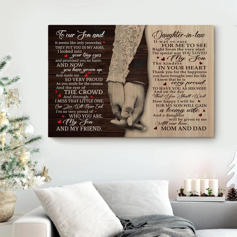 Love Message For Son And Daughter-in-law Custom Canvas Poster Wedding Gifts - Image 7