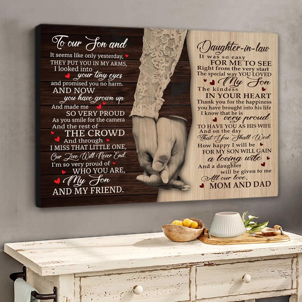 Love Message For Son And Daughter-in-law Custom Canvas Poster Wedding Gifts - Image 8