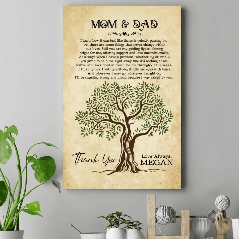 Love Message Thank You Mom And Dad Custom Canvas Poster Anniversary Gift For Parents - Image 3