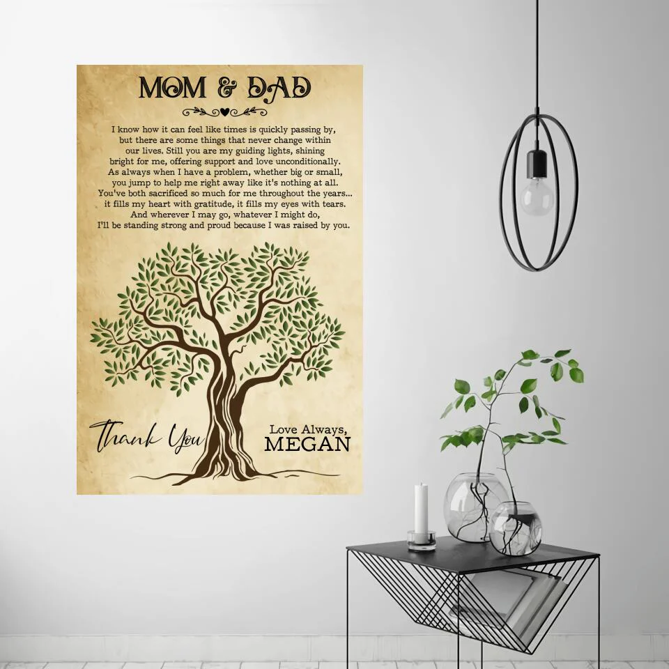 Love Message Thank You Mom And Dad Custom Canvas Poster Anniversary Gift For Parents - Image 4