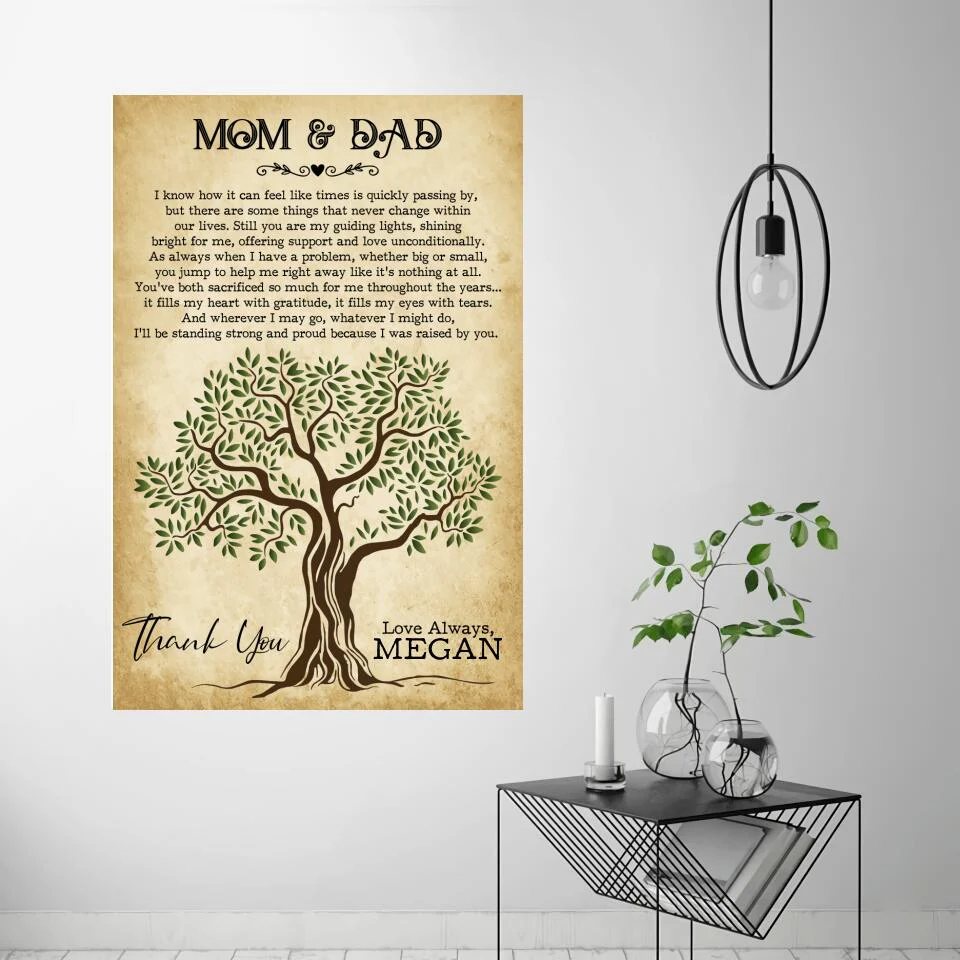 Love Message Thank You Mom And Dad Custom Canvas Poster Anniversary Gift For Parents - Image 6