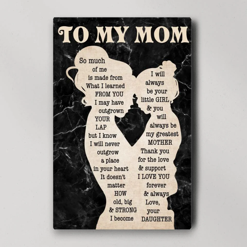 Love Message To My Mom From Daughter Canvas Poster Mother's Day Gifts - Image 2