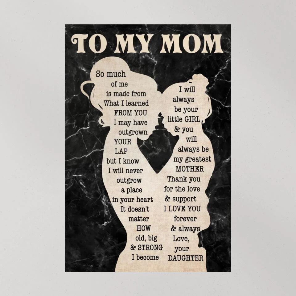 Love Message To My Mom From Daughter Canvas Poster Mother's Day Gifts - Image 7