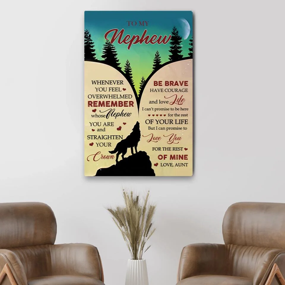 Love Message To Nephew From Aunt - Custom Canvas Poster - Birthday Gift For Nephew For Son - Image 11