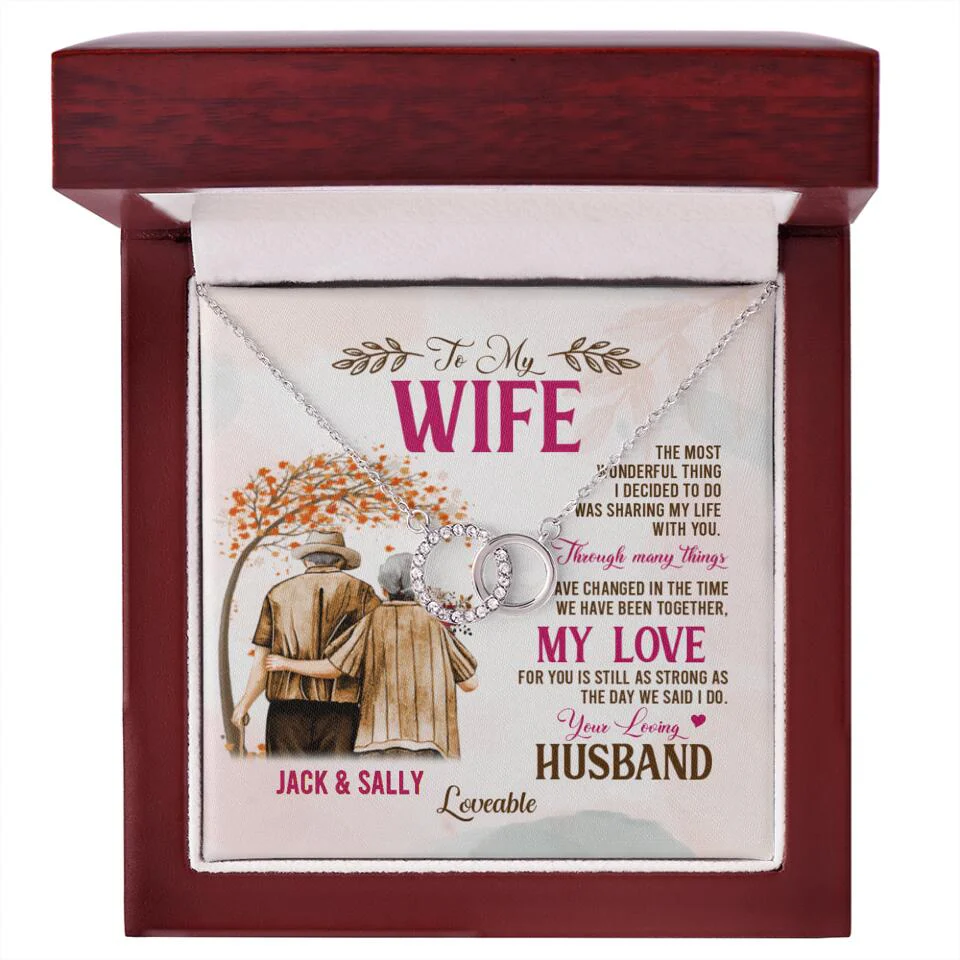 Love Quote For Wife Old Couple Custom Necklace Anniversary Gift - Image 5