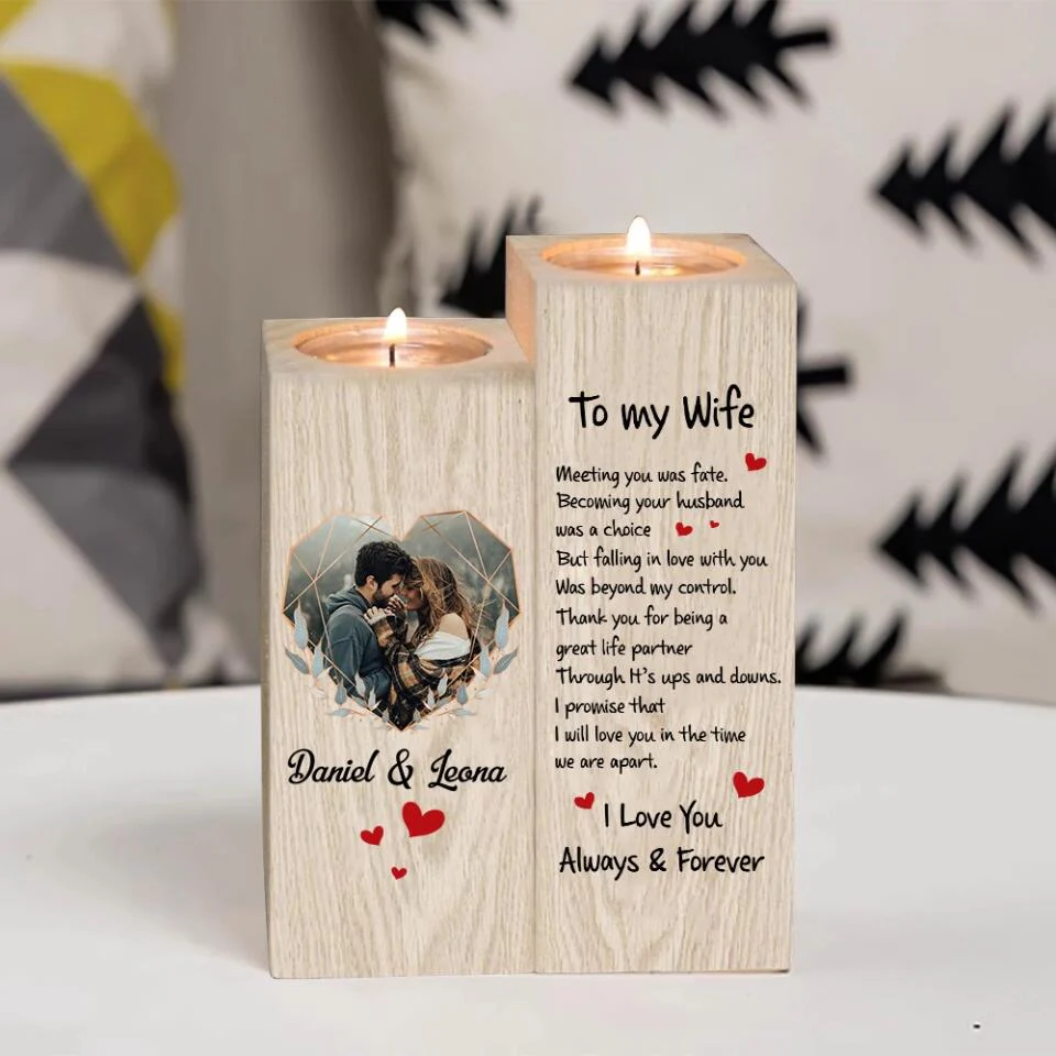 Love Quotes To Wife I Love You Always And Forever Custom Candle Holder Anniversary Gift - Image 4