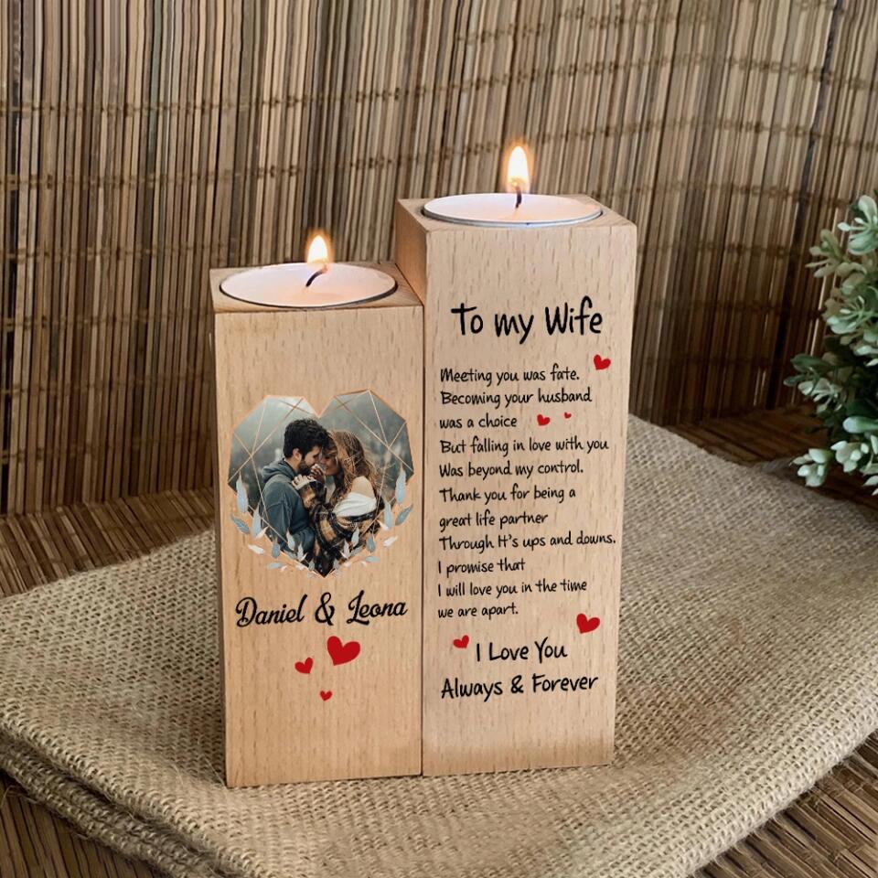 Love Quotes To Wife I Love You Always And Forever Custom Candle Holder Anniversary Gift - Image 5