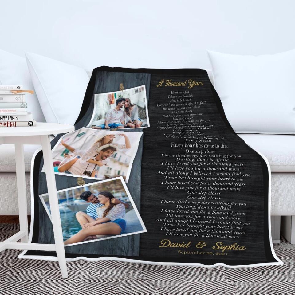 Love Song And Lyrics Custom Blanket Anniversary Gift For Couples - Image 5