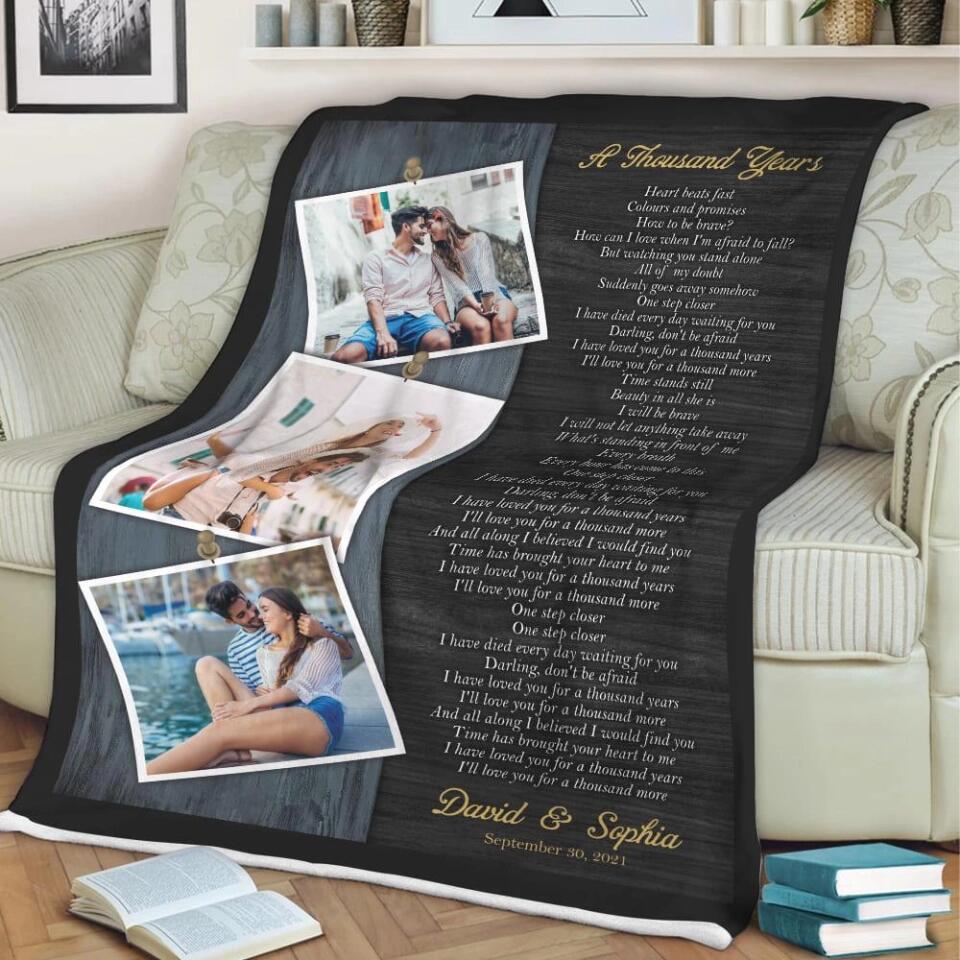 Love Song And Lyrics Custom Blanket Anniversary Gift For Couples - Image 6
