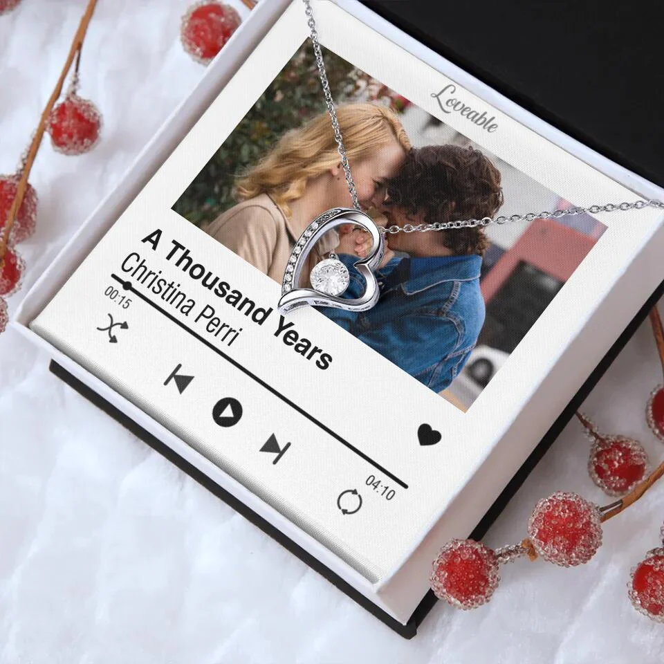 Personalized Valentine Gifts - Love Songs Music Playing Style Custom Necklace Anniversary Gift For Her - Image 3