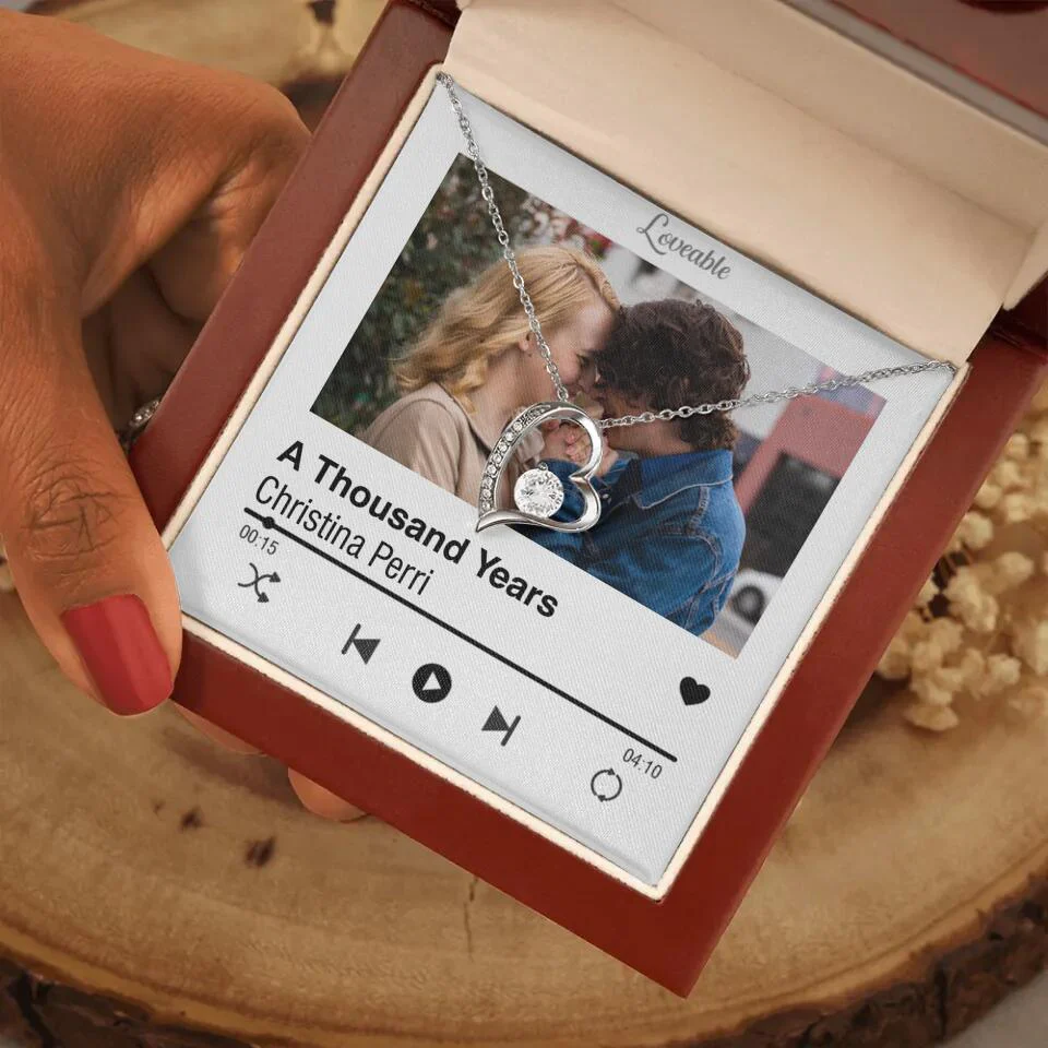 Personalized Valentine Gifts - Love Songs Music Playing Style Custom Necklace Anniversary Gift For Her - Image 8