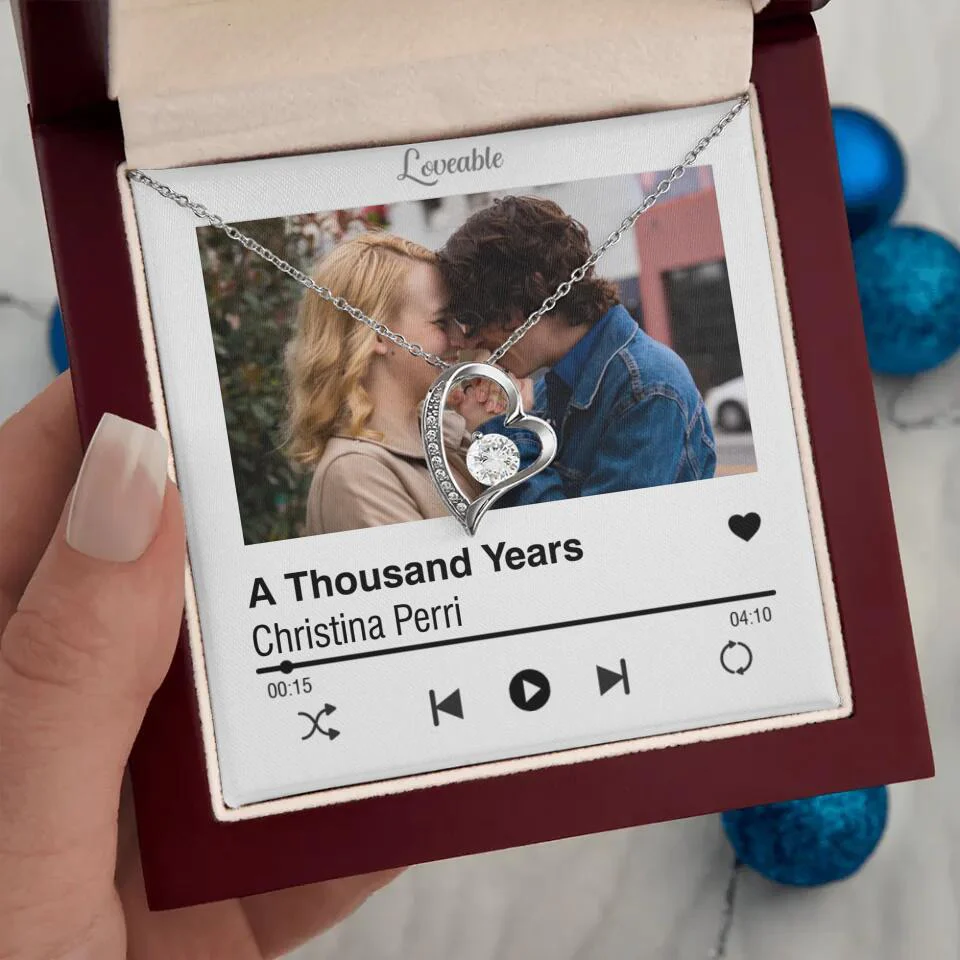 Personalized Valentine Gifts - Love Songs Music Playing Style Custom Necklace Anniversary Gift For Her - Image 9