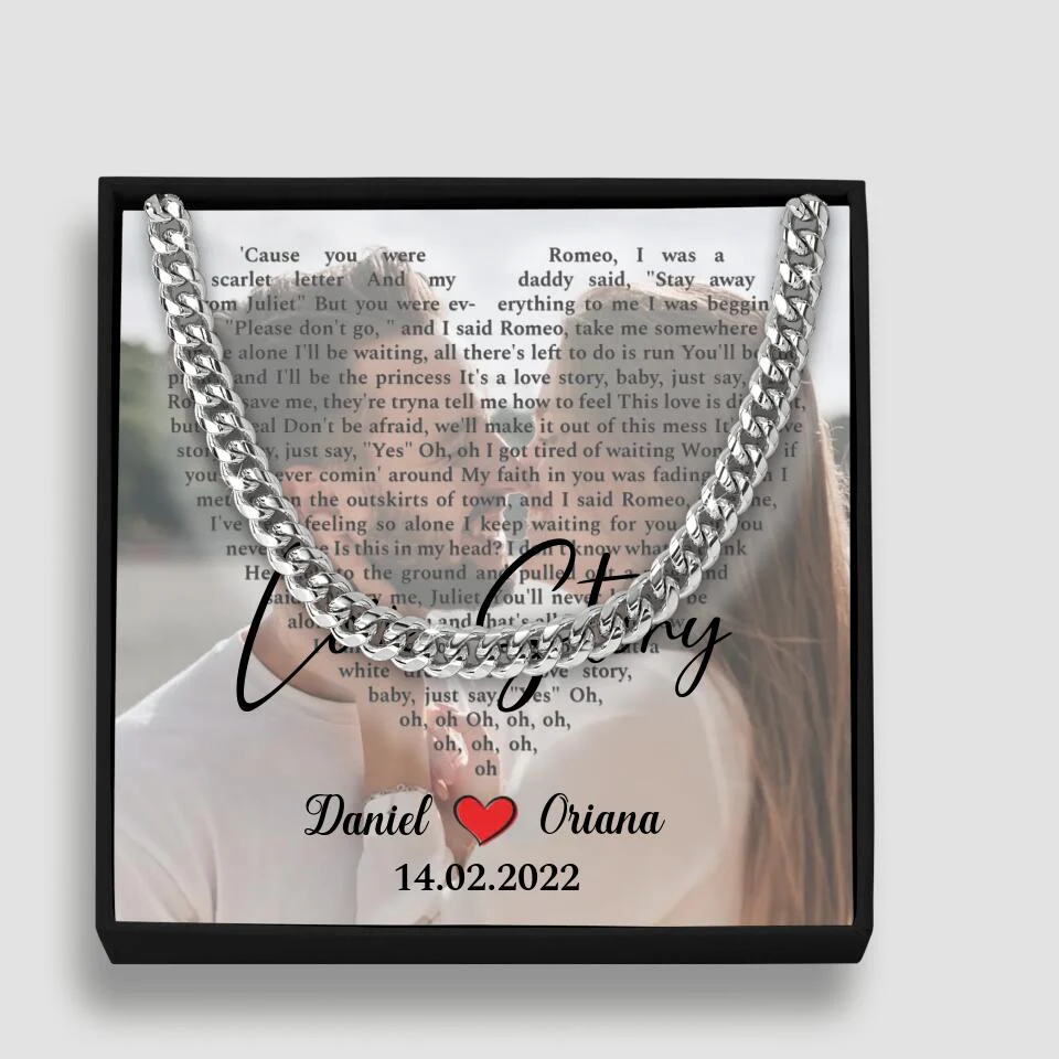 Personalized Valentine Gifts - Love Story - Custom Lyrics Song - Personalized Necklace - Gift For Her - Image 60