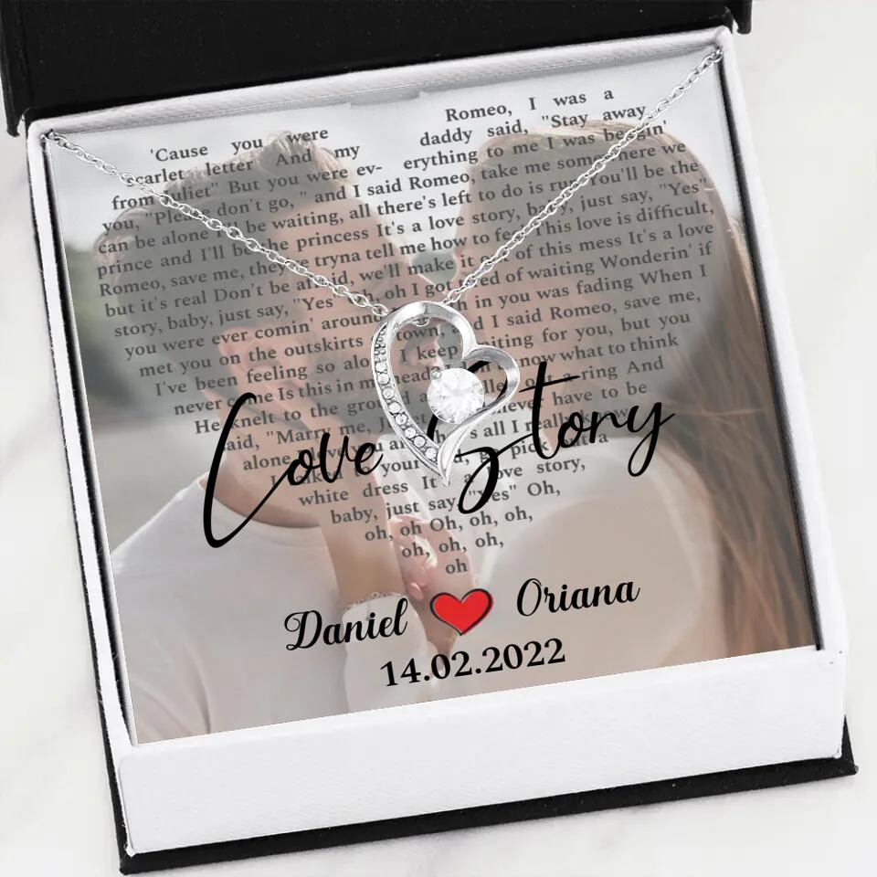 Personalized Valentine Gifts - Love Story - Custom Lyrics Song - Personalized Necklace - Gift For Her - Image 8