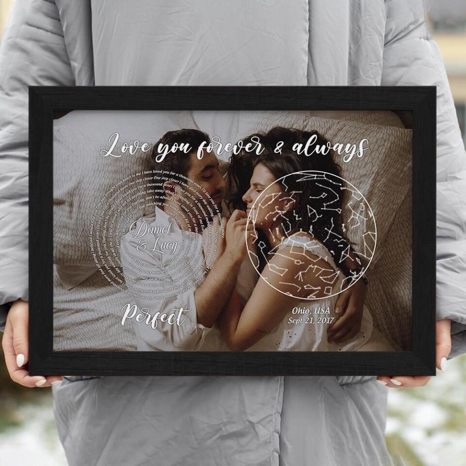 Love You Forever And Always Favorite Song Lyrics Custom Star Map Canvas Poster Anniversary Gift - Image 11
